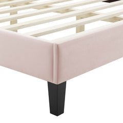 Sienna Pink Performance Velvet Twin Platform Bed - 81.5x41.5" - Ornate Home
