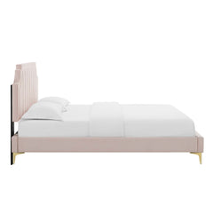 Sienna Pink Performance Velvet Twin Platform Bed - 81.5x41.5x48.5" - Ornate Home