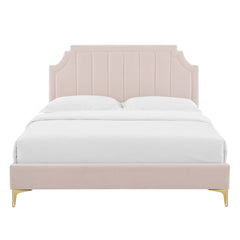 Sienna Pink Performance Velvet Twin Platform Bed - 81.5x41.5x48.5" - Ornate Home