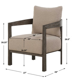 Sienna Sand Fabric Accent Chair - Ornate Home