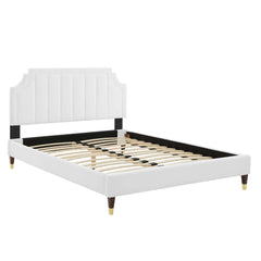 Sienna White Performance Velvet King Platform Bed (MOD-6919) - Ornate Home