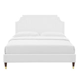 Sienna White Performance Velvet King Platform Bed (MOD-6919) - Ornate Home