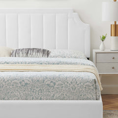 Sienna White Performance Velvet King Platform Bed (MOD-6919) - Ornate Home
