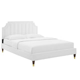 Sienna White Performance Velvet Queen Platform Bed (MOD-6713) - Ornate Home