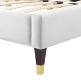 Sienna White Performance Velvet Queen Platform Bed (MOD-6713) - Ornate Home