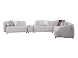 Sierra Vista Gray 5-piece Corner Sectional w/ Service Table - Ornate Home