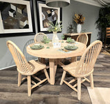 Sierrafina Almond 52 Round Dining Table w/ 4 Hoop Back Chair - Ornate Home