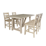 Sierrafina Almond 72 Counter Dining Table w/ 6 Rung Back Chair - Ornate Home