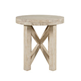 Sierrafina Almond Round End Table - Ornate Home