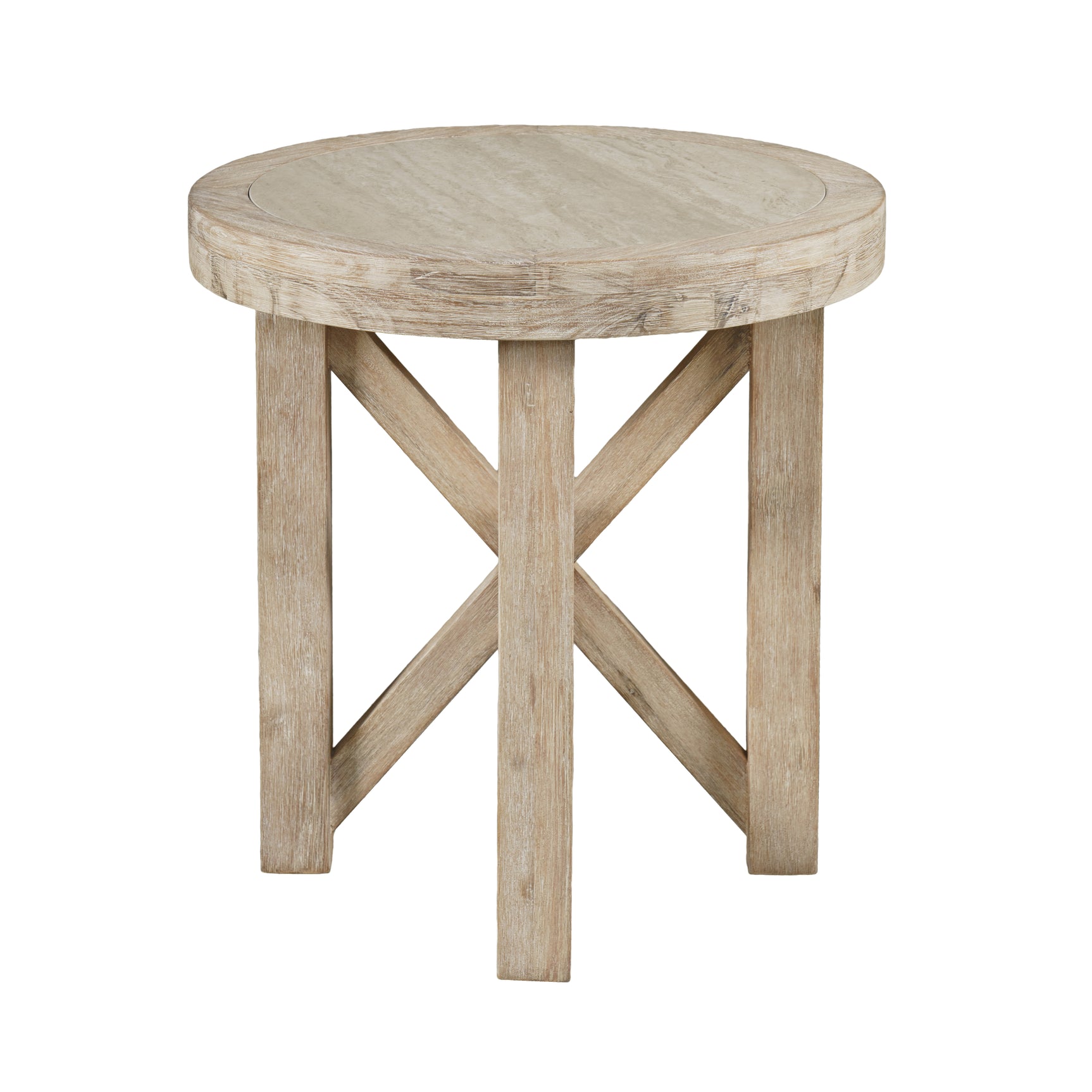 Sierrafina Almond Round End Table - Ornate Home