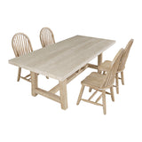 Sierrafina Almond Trestle Dining Table w/ 4 Hoop Chair - Ornate Home