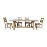Sierrafina Almond Trestle Dining Table w/ 4 Rung Back Chair - Ornate Home