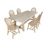 Sierrafina Almond Trestle Dining Table w/ 6 Hoop Chair - Ornate Home