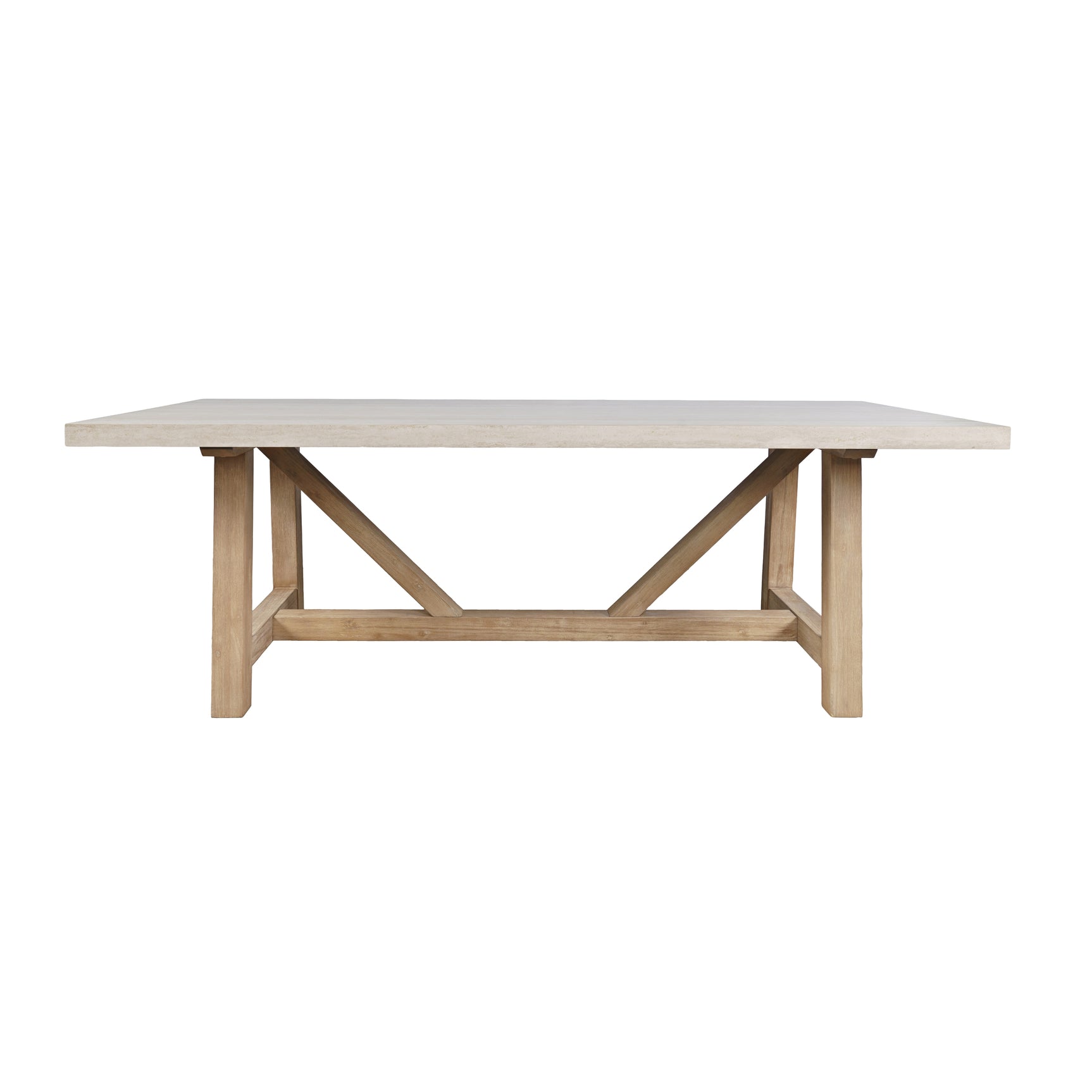 Sierrafina Almond Trestle Dining Table w/ 6 Hoop Chair - Ornate Home