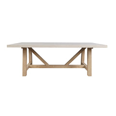 Sierrafina Almond Trestle Dining Table w/ 6 Rung Back Chair - Ornate Home