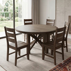 Sierrafina Cortado 52 Round Dining Table w/ 4 Rung Back Chair - Ornate Home