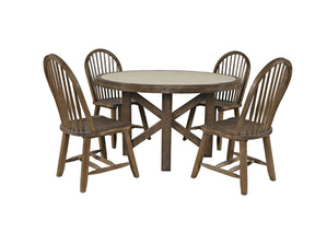 Sierrafina Cortado 52 Round Dining Table w/ 6 Rung Back Chair - Ornate Home