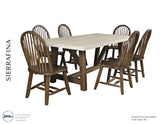 Sierrafina Cortado 87 Trestle Dining Table w/ 6 Hoop Chair - Ornate Home