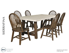 Sierrafina Cortado 87 Trestle Dining Table w/ 6 Hoop Chair - Ornate Home