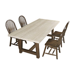 Sierrafina Cortado Trestle Dining Table w/ 4 Hoop Chair - Ornate Home