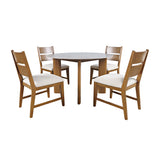 Sierrafina Sable Stone 47 Round Dining Table w/ 4 Ladder Back Chair - Ornate Home