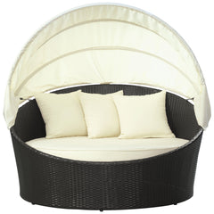 Siesta Espresso/White Canopy Outdoor Patio Daybed - Ornate Home