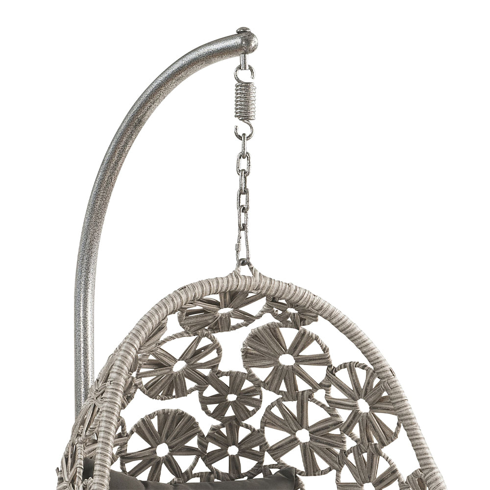 Sigar Light Gray Patio Swing Chair w/ Stand - Ornate Home