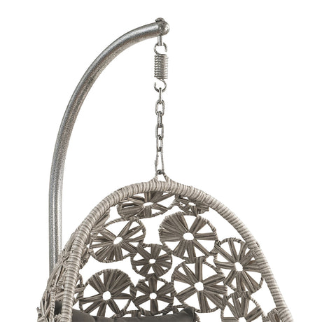 Sigar Light Gray Patio Swing Chair w/ Stand - Ornate Home