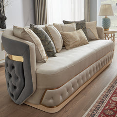 Signature Royale Light & Dark Grey Loveseat / HD-L9008 - Ornate Home
