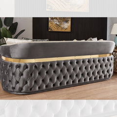 Signature Royale Light & Dark Grey Loveseat / HD-9008 - Ornate Home