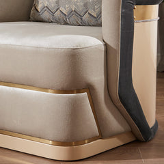 Signature Royale Light & Dark Grey Loveseat / HD-9008 - Ornate Home