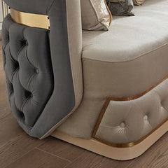 Signature Royale Light & Dark Grey Loveseat / HD-9008 - Ornate Home