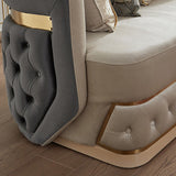 Signature Royale Light & Dark Grey Loveseat / HD-L9008 - Ornate Home
