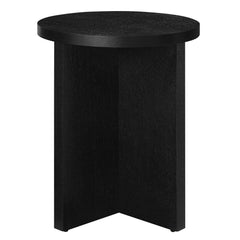 Silas Black Round Wood Side Table - Ornate Home