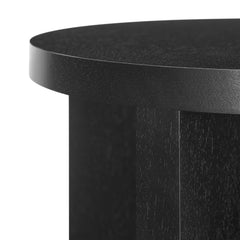 Silas Black Round Wood Side Table - Ornate Home
