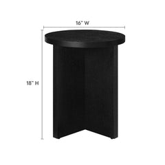 Silas Black Round Wood Side Table - Ornate Home