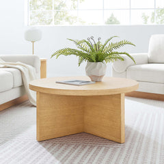 Silas Natural Round Wood Coffee Table - Ornate Home