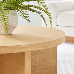 Silas Natural Round Wood Coffee Table - Ornate Home