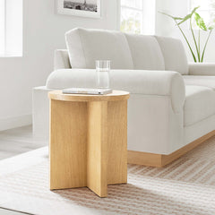 Silas Natural Round Wood Side Table - Ornate Home