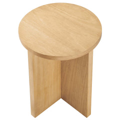 Silas Natural Round Wood Side Table - Ornate Home