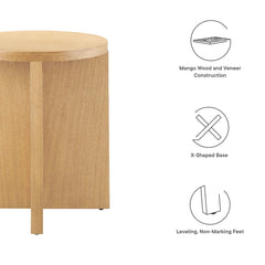 Silas Natural Round Wood Side Table - Ornate Home