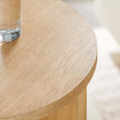 Silas Natural Round Wood Side Table - Ornate Home
