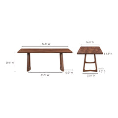 Silas Walnut Brown Dining Table - Ornate Home