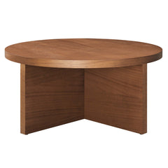 Silas Walnut Round Wood Coffee Table - Ornate Home