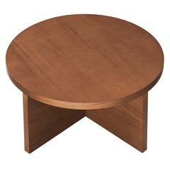 Silas Walnut Round Wood Coffee Table - Ornate Home