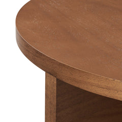 Silas Walnut Round Wood Coffee Table - Ornate Home