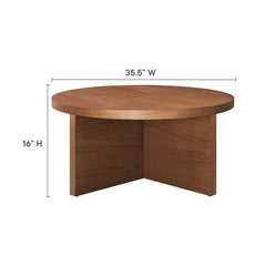 Silas Walnut Round Wood Coffee Table - Ornate Home