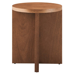 Silas Walnut Round Wood Side Table - Ornate Home