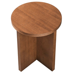 Silas Walnut Round Wood Side Table - Ornate Home