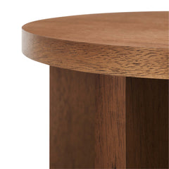 Silas Walnut Round Wood Side Table - Ornate Home
